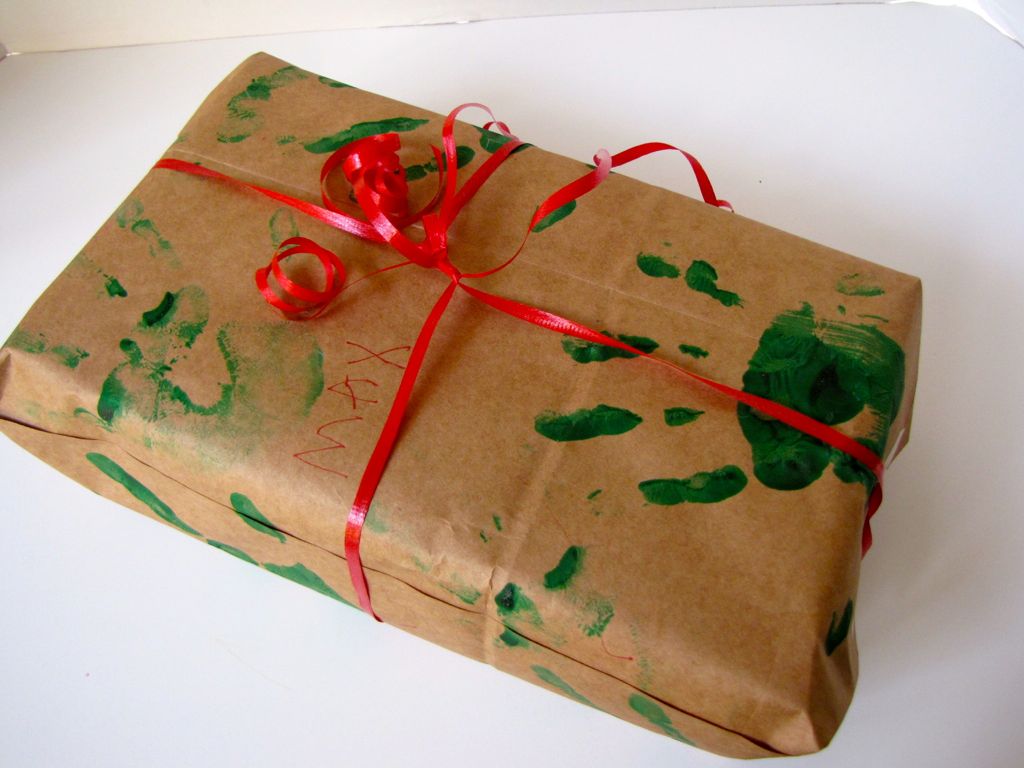 Kid-made Wrapping Paper Ideas - Fun Handprint Art