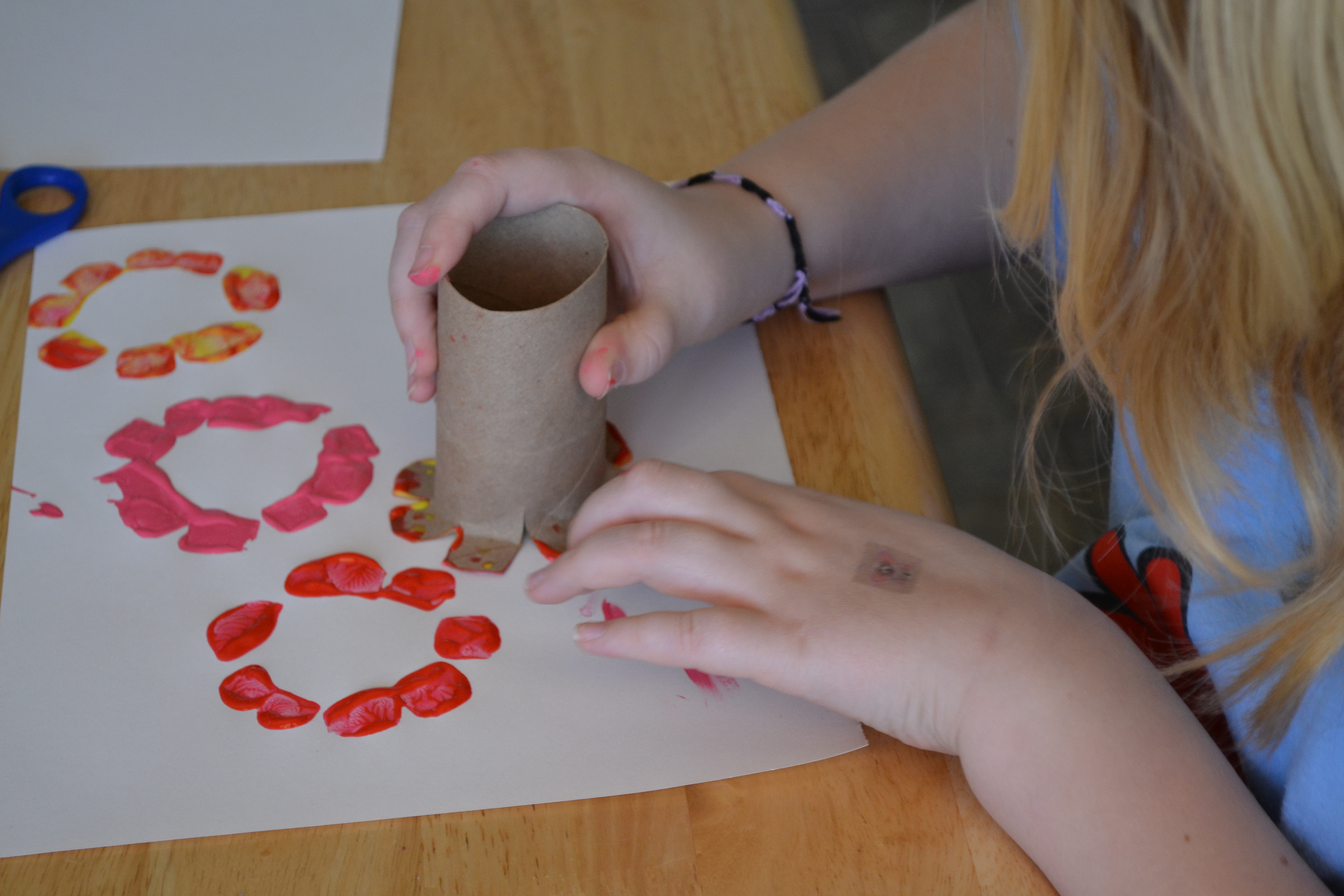 Toilet Roll Flower Stamps - Spring Art for Kids - Taming Little