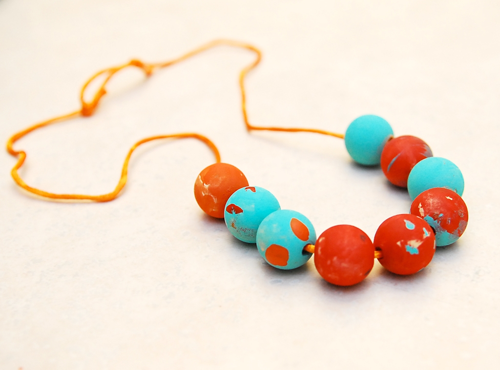 Dyed Wooden Bead Necklace - Uncommon Designs
