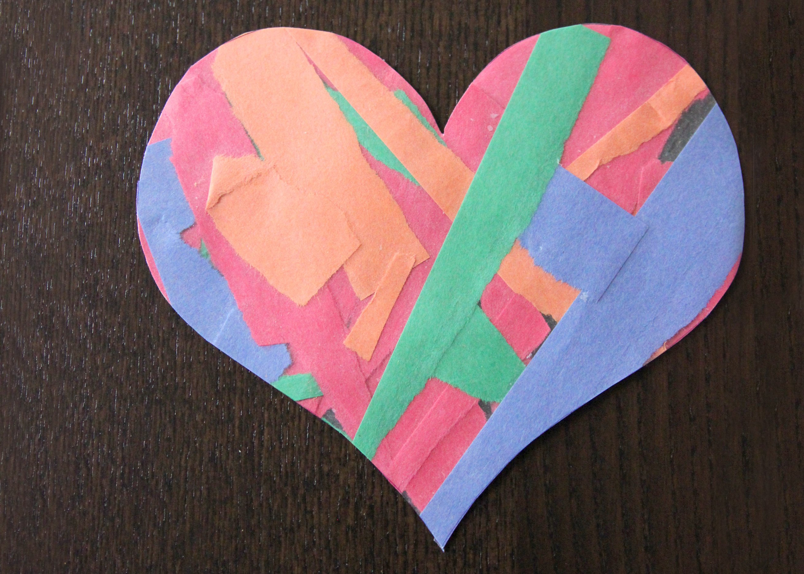 Valentine Tissue Paper Hearts Collage